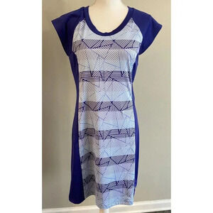 Title Nine Dress Sheath Blue Purple Stretch Medium M